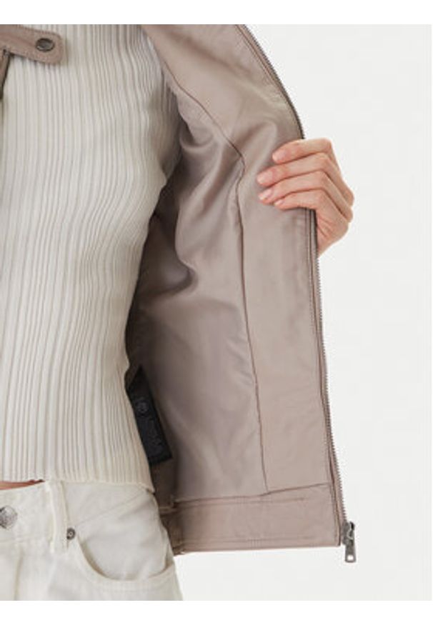 only - ONLY Kurtka z imitacji skóry Bandit 15081400 Beżowy Regular Fit. Kolor: beżowy. Materiał: skóra
