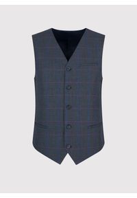 Pako Lorente - PAKO LORENTE – Ciemnoszara kamizelka męska w kratę. Okazja: na co dzień. Kolor: szary. Materiał: poliester, wiskoza. Styl: casual #7