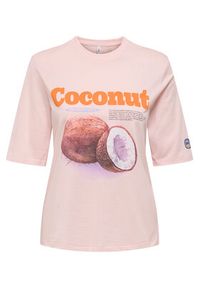 only - ONLY T-Shirt Phoebe 15351369 Różowy Regular Fit. Kolor: różowy. Materiał: bawełna