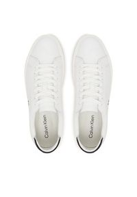 Calvin Klein Sneakersy Basket Cupsole Laceup Lth Ml YM0YM01460 Biały. Kolor: biały. Materiał: skóra