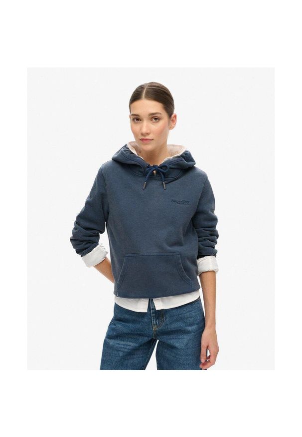 Superdry - Bluza z kapturem Essential Logo Hb. Typ kołnierza: kaptur. Kolor: niebieski