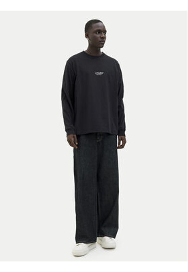Jack & Jones Longsleeve Soho 12278788 Czarny Relaxed Fit. Kolor: czarny. Materiał: bawełna. Długość rękawa: długi rękaw