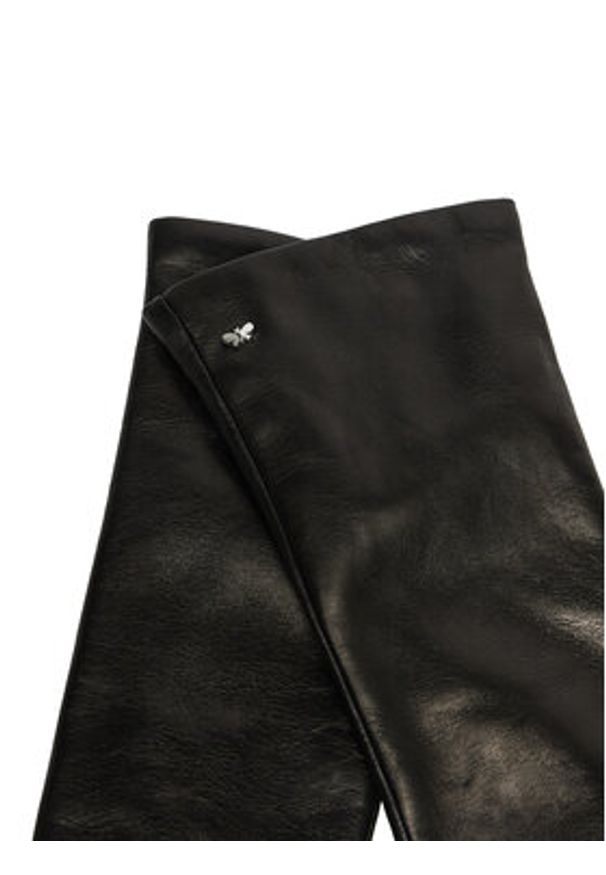 Weekend Max Mara Rękawiczki Damskie Senape 2425566035 Czarny. Kolor: czarny. Materiał: skóra