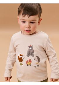 Sinsay - Koszulka z długimi rękawami - kremowy. Kolor: kremowy. Długość rękawa: długi rękaw. Długość: długie #1