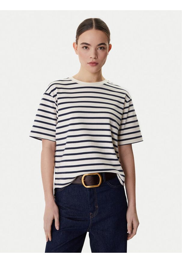 Weekend Max Mara T-Shirt Multid 2615941031 Beżowy Relaxed Fit. Kolor: beżowy. Materiał: bawełna