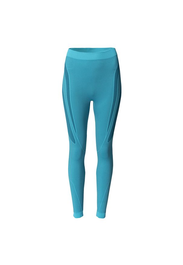 Legginsy damskie termoaktywne Hi-Tec Elbrus Acti Bottom Wo's - niebieskie, Rozmiar L/XL. Kolor: niebieski. Materiał: nylon, elastan, poliester, materiał. Sport: fitness