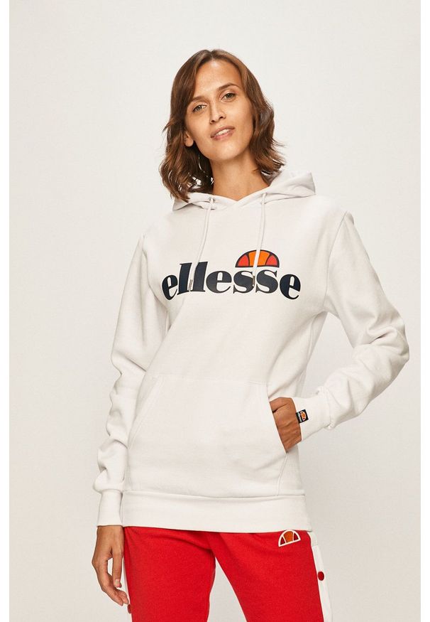 Ellesse - Bluza. Okazja: na co dzień. Kolor: biały. Wzór: nadruk. Styl: casual