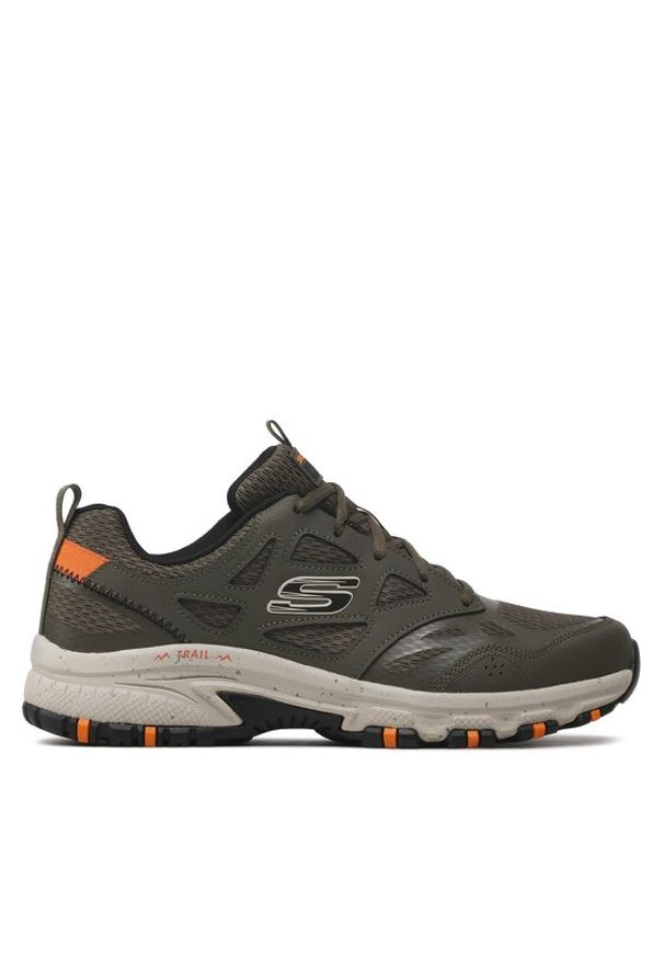 skechers - Skechers Półbuty Hillcrest 237265/OLV Zielony. Kolor: zielony. Materiał: skóra