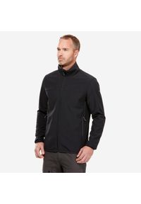 FORCLAZ - Kurtka Softshell trekkingowa męska Forclaz MT100. Kolor: wielokolorowy, czarny, szary. Materiał: softshell