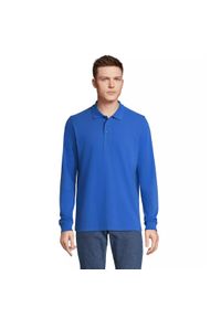 SOL'S - Koszulka polo z długim rękawem Sol's Prime. Okazja: na co dzień. Typ kołnierza: polo. Kolor: niebieski. Długość rękawa: długi rękaw. Długość: długie. Styl: casual, elegancki #1