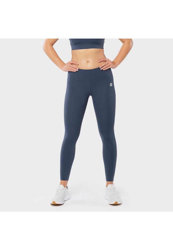 SIROKO - Legginsy sportowe fitness ze średnim stanem damskie Striker. Kolor: niebieski. Materiał: nylon. Sport: fitness