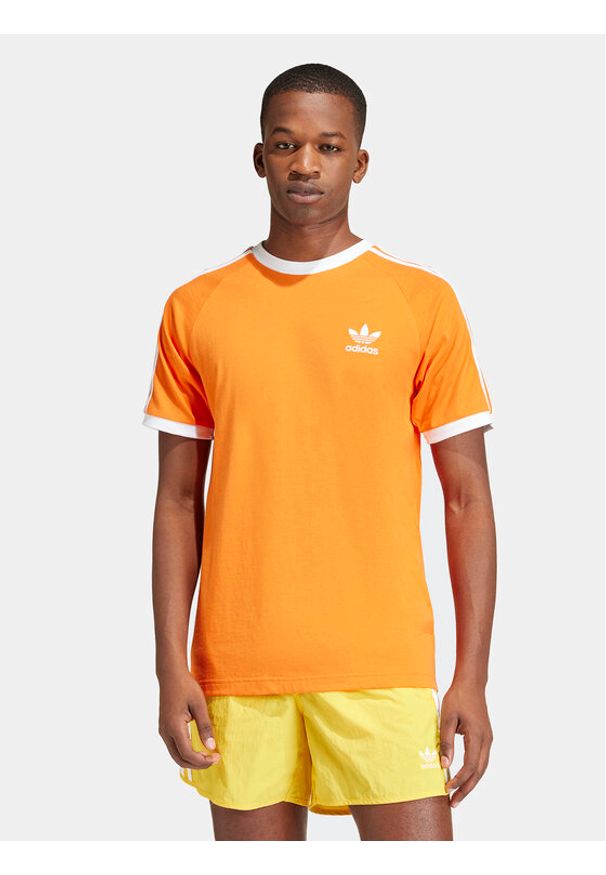 Adidas - adidas T-Shirt adicolor Classics 3-Stripes IM9382 Pomarańczowy Slim Fit. Kolor: pomarańczowy. Materiał: bawełna