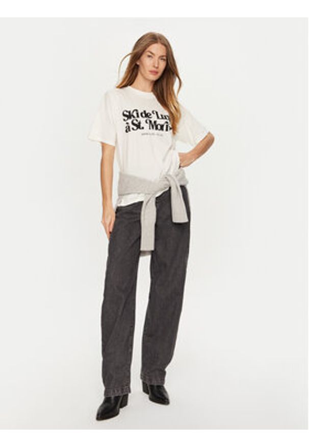 ViCOLO T-Shirt RS0052 Écru Regular Fit. Materiał: bawełna