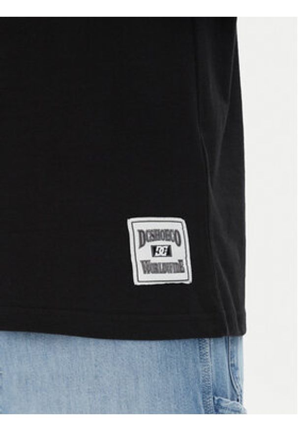 DC T-Shirt ADYKT03256 Czarny Regular Fit. Kolor: czarny. Materiał: bawełna