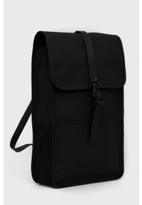 Rains plecak 12200 Backpack kolor czarny duży gładki 12200.01-Black. Kolor: czarny. Wzór: gładki #3