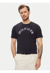 TOMMY HILFIGER - Tommy Hilfiger T-Shirt Arched MW0MW34432 Granatowy Regular Fit. Kolor: niebieski. Materiał: bawełna