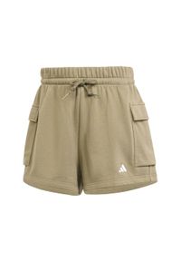 Adidas - Szorty Essentials French Terry Small Logo. Kolor: biały, wielokolorowy, beżowy. Materiał: materiał