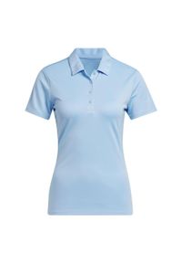 Adidas - Koszulka polo Women's Solid Performance Short Sleeve. Typ kołnierza: polo. Kolor: niebieski. Materiał: materiał. Styl: klasyczny