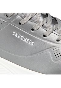 skechers - Skechers Sneakersy Rose Bold 73691/GUN Srebrny. Kolor: srebrny. Materiał: skóra