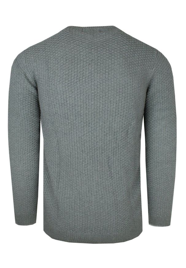 Męski Sweter z Dzianiny Bawełnianej (Knit) - Adriano Guinari - Popielaty. Kolor: szary. Materiał: bawełna. Wzór: ze splotem. Sezon: jesień, zima