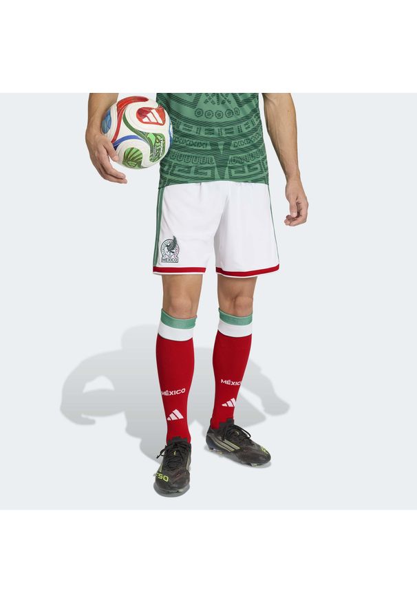 Adidas - Szorty podstawowe Meksyk 26. Kolor: biały. Technologia: ClimaCool (Adidas). Sport: piłka nożna