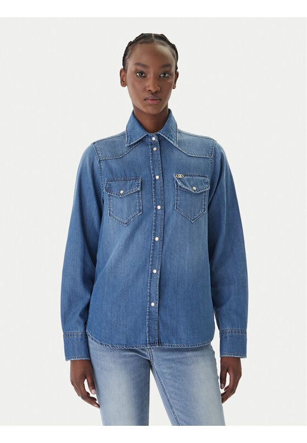 Liu Jo Koszula jeansowa UA6339 D4851 Granatowy Regular Fit. Kolor: niebieski. Materiał: bawełna