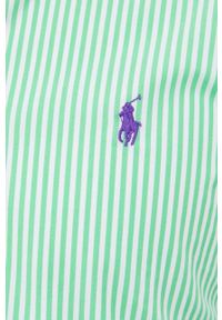 Polo Ralph Lauren Koszula męska kolor zielony slim z kołnierzykiem button-down. Typ kołnierza: polo, button down. Kolor: zielony. Materiał: tkanina. Długość rękawa: długi rękaw. Długość: długie. Wzór: aplikacja #3