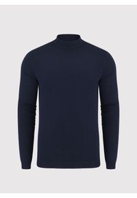 Pako Lorente - PAKO LORENTE – Granatowy gładki półgolf męski. Kolor: niebieski, czarny. Materiał: nylon, wiskoza. Wzór: gładki. Sezon: jesień #3