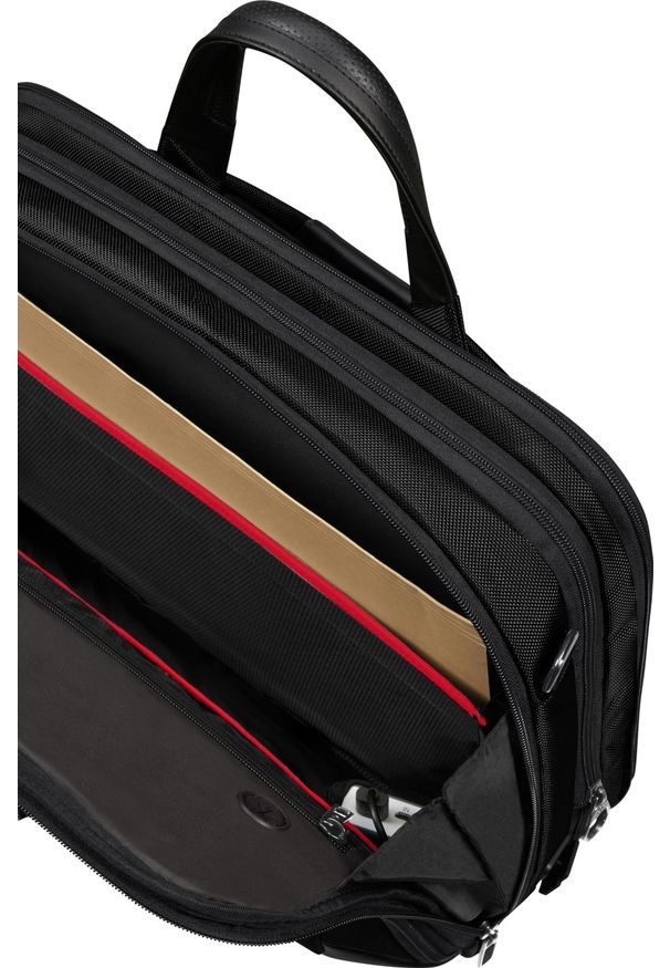 Torba Samsonite 147141 1041 15.6'' PRO-DLX 6 czarny. Kolor: czarny. Materiał: skóra, materiał. Wzór: kolorowy. Styl: elegancki, biznesowy
