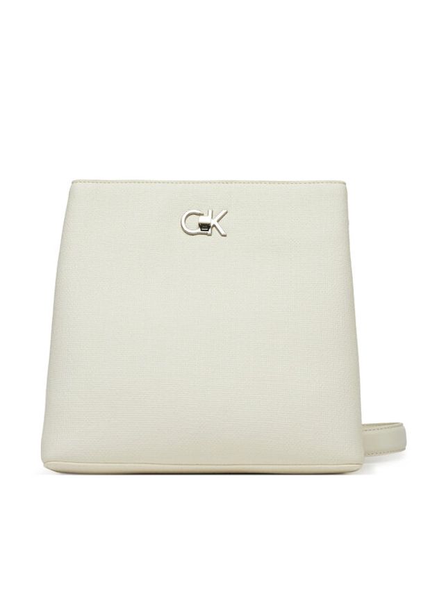 Calvin Klein Torebka Ck Bucket Bag_Tex K60K613179 Biały. Kolor: biały. Materiał: skórzane
