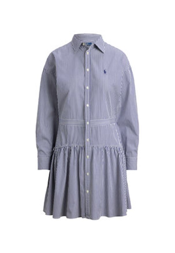 Polo Ralph Lauren Sukienka koszulowa 211B22754001 Granatowy Regular Fit. Typ kołnierza: polo. Kolor: niebieski. Materiał: bawełna. Typ sukienki: koszulowe