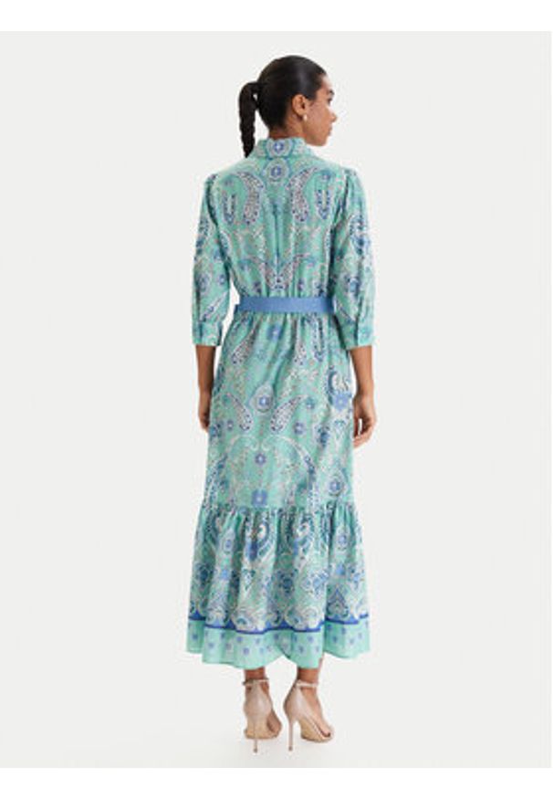 Luisa Spagnoli Sukienka koszulowa Pampa 543211 Zielony Regular Fit. Kolor: zielony. Materiał: bawełna. Typ sukienki: koszulowe