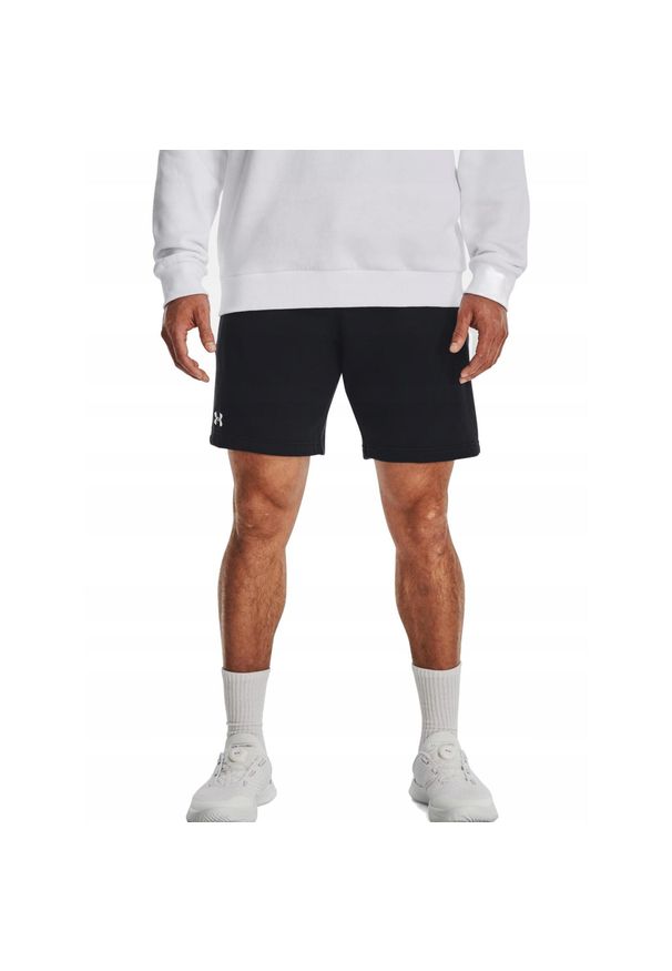 Spodenki fitness męskie Under Armour Rival Fleece. Kolor: czarny. Materiał: dresówka. Sport: fitness