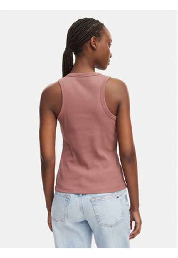 Calvin Klein Jeans Top LV047F239G Brązowy jasny Slim Fit. Kolor: brązowy. Materiał: bawełna