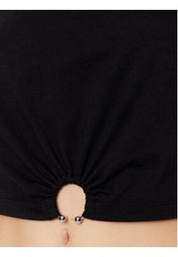 Guess T-Shirt Piercing W3GI23 JA914 Czarny Boxy Fit. Kolor: czarny. Materiał: bawełna