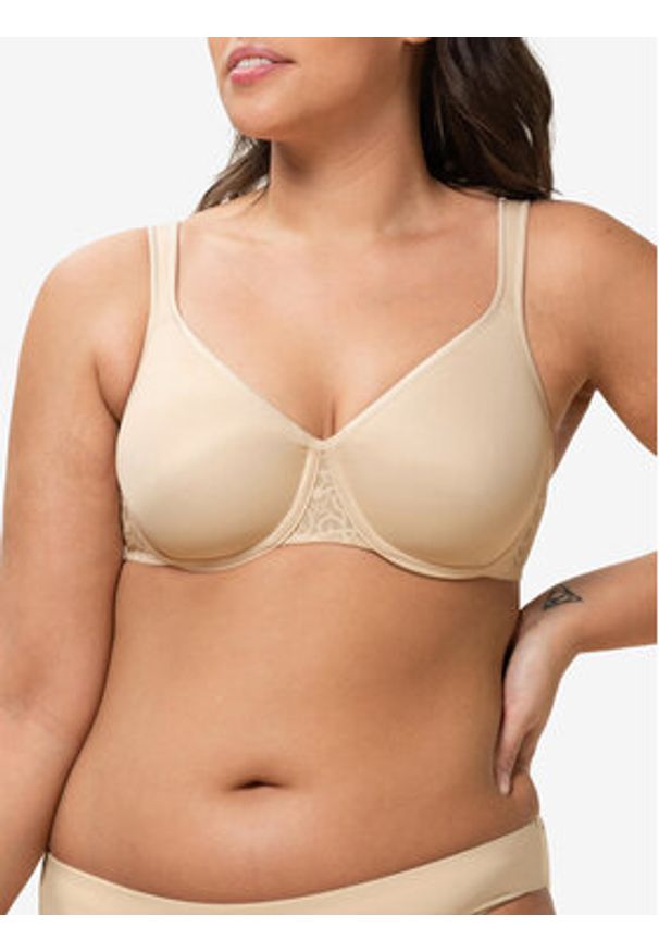 Triumph Biustonosz z fiszbiną Comfort Minimizer 10166827 Beżowy. Kolor: beżowy. Materiał: syntetyk