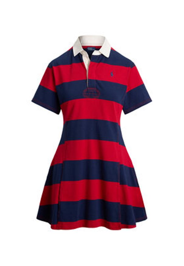 Polo Ralph Lauren Sukienka codzienna 211971761001 Czerwony Regular Fit. Okazja: na co dzień. Typ kołnierza: polo. Kolor: czerwony. Materiał: bawełna. Typ sukienki: proste. Styl: casual