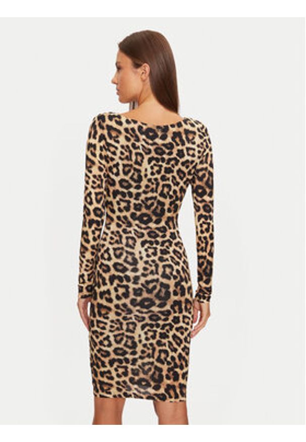 Marciano Guess Sukienka codzienna 4BGK12 6264A Brązowy Slim Fit. Okazja: na co dzień. Kolor: brązowy. Materiał: wiskoza. Typ sukienki: proste. Styl: casual