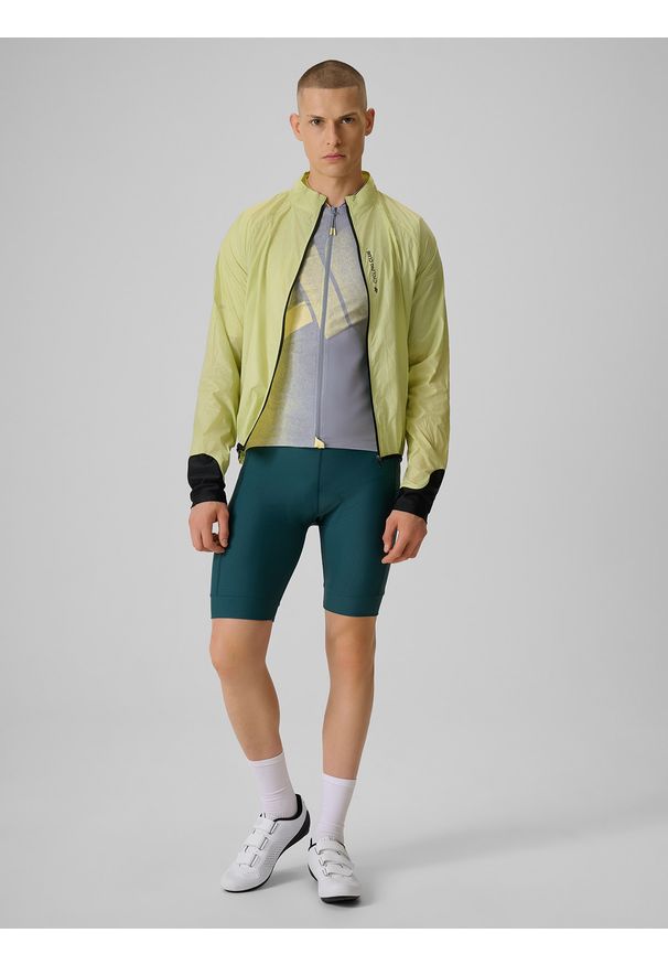 4f - 4F Spodenki kolarskie z żelową wkładką męskie - zielone XL. Kolor: zielony. Materiał: materiał, dzianina. Długość: długie. Sport: kolarstwo