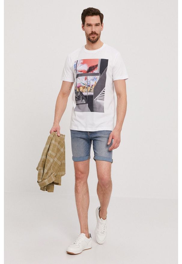 Selected - Szorty jeansowe. Okazja: na co dzień. Kolor: niebieski. Materiał: jeans. Styl: casual
