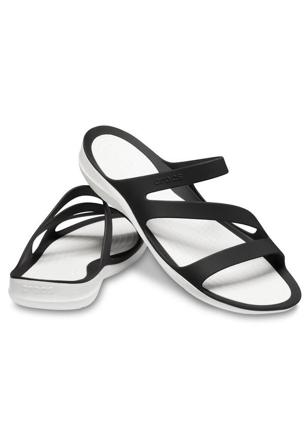 Klapki sportowe damskie Crocs Swiftwater Sandal. Okazja: na randkę. Kolor: biały, czarny, wielokolorowy. Styl: sportowy