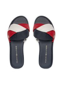 TOMMY HILFIGER - Tommy Hilfiger Klapki Feminine Weave Flat Sandal FW0FW06669 Czarny. Kolor: czarny. Materiał: skóra #6