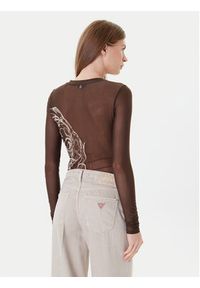 Guess Body W5YP06 KCZC2 Brązowy Regular Fit. Kolor: brązowy. Materiał: syntetyk #5