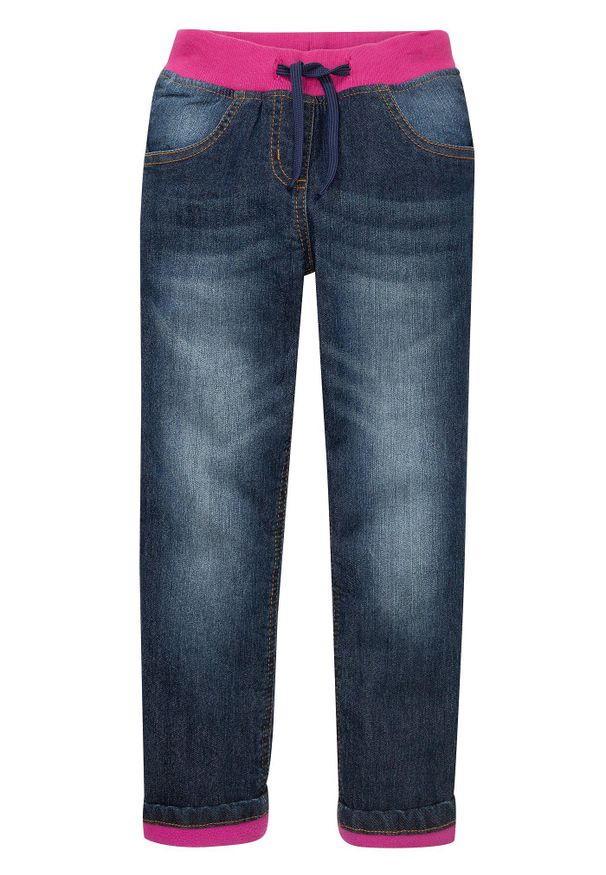 bonprix - Wygodne dżinsy termiczne na podszewce z polaru. Kolekcja: plus size. Kolor: niebieski. Styl: elegancki