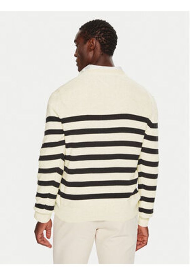 TOMMY HILFIGER - Tommy Hilfiger Sweter MW0MW36525 Beżowy Regular Fit. Kolor: beżowy. Materiał: bawełna