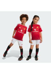 Adidas - Zestaw Manchester United 24/25 Home Mini Kids. Kolor: czerwony. Materiał: materiał #1