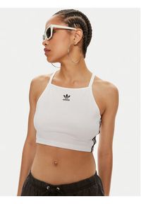 Adidas - adidas Top adicolor 3-Stripes IN8377 Biały Slim Fit. Kolor: biały. Materiał: bawełna #5