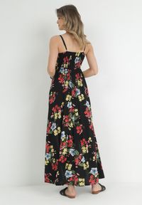 Born2be - Czarna Sukienka Eirevianna. Kolor: czarny. Materiał: koronka. Długość rękawa: na ramiączkach. Wzór: kwiaty #5