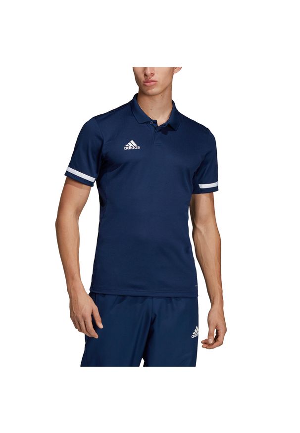Adidas - Team 19 Polo 806. Typ kołnierza: polo. Kolor: wielokolorowy, niebieski, biały. Sport: bieganie