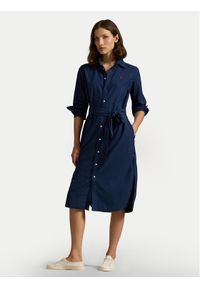 Polo Ralph Lauren Sukienka koszulowa 211963031 Granatowy Regular Fit. Typ kołnierza: polo. Kolor: niebieski. Materiał: bawełna. Typ sukienki: koszulowe #1